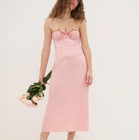 lola midi dress for love and lemons for Love and Lemons Lola Midi Slip Dress White